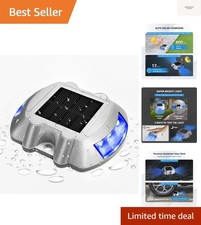 Solar Deck Lights LED Driveway Lights Solar Powered Dock Light Outdoor Water...