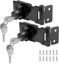 2Pcs Keyed Hasp Locks 2.5 Inch Twist Knob Keyed Locking Hasp, Metal Safety Hasp