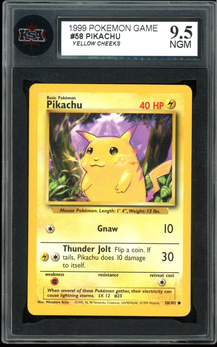 Pokémon TCG Base Set Pikachu Grade 9.5 Individual Collectible Card