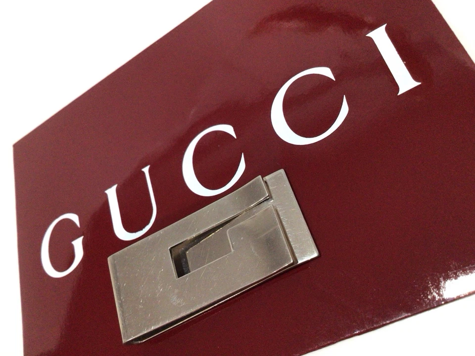 GUCCI Firmado G LOGO CLIP DE DINERO / Sobre GUCCI / Tarjeta Foto 2 de 4