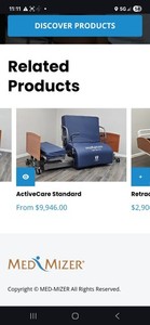 Med Mizer brand. Full electric hospital bed. Used but in very good condition.