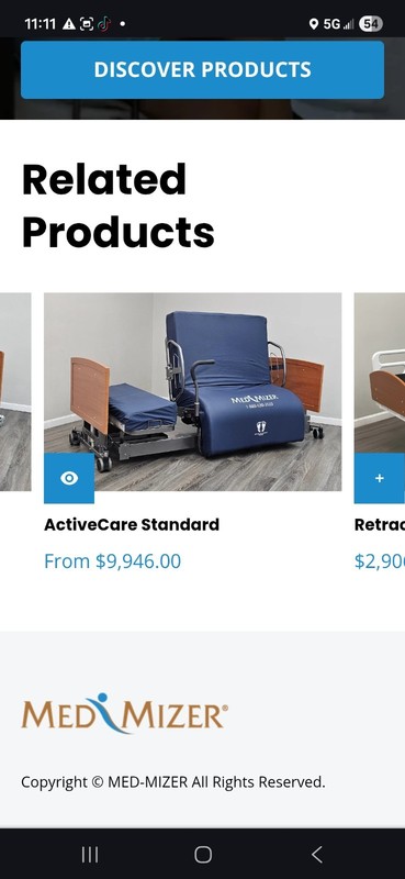 Med Mizer brand. Full electric hospital bed. Used but in very good condition.