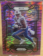 Justin Shorter 2023 Panini Prizm Purple Pulsar Prizm RC Bills 310 Rookie