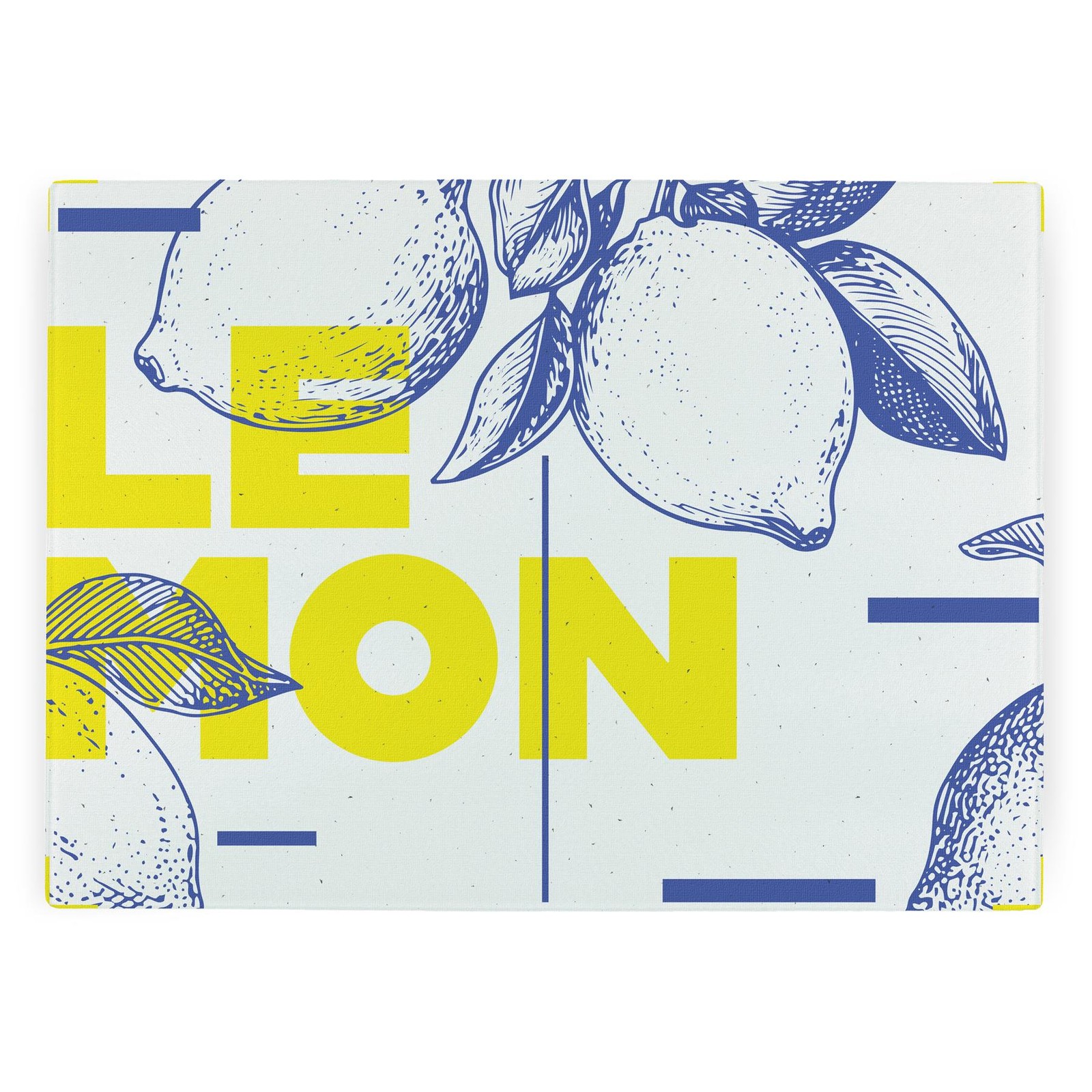 Lemons Print Large Glass Worktop Protector - Citrus Food Themed Kitchen Gifts