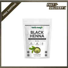 Herb Magic Black Henna Powder Hair Dye for Grey Coverage 3.5 oz Natural
