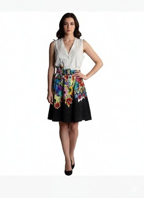 ROBERTO CAVALLI COCKTAIL BELTED  ALINE DRESS WOMEN'S 48 ITALIAN 