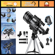 70mm Aperture 400mm Refractor Telescope for Astronomy - Portable Travel Scope