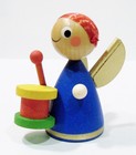 Steinbach Erzgebirge Germany Angel Drummer Girl Drum Wooden Wood Vintage Figure — photo 4