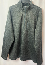 Eddie Bauer Mens Gray Quarter Zip Pullover Sw...