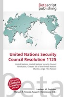 Lambert M. Surhone (U. A.) | United Nations Security Council Resolution 1125
