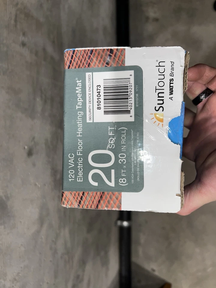 Suntouch Watts TapeMat предварительно проводной 1-ступенчатый электрический напольный обогрев 20 кв. футов: 8 футов x 30 дюймов - Изображение 3 из 3