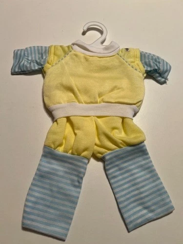 Vintage Cabbage Patch Kids outfit - yellow and blue striped jumpsuit