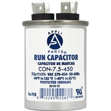 Appli Parts Run Capacitor for ac 7.5 Mfd uF (microfarads) 370 VAC or 450 VAC CBB