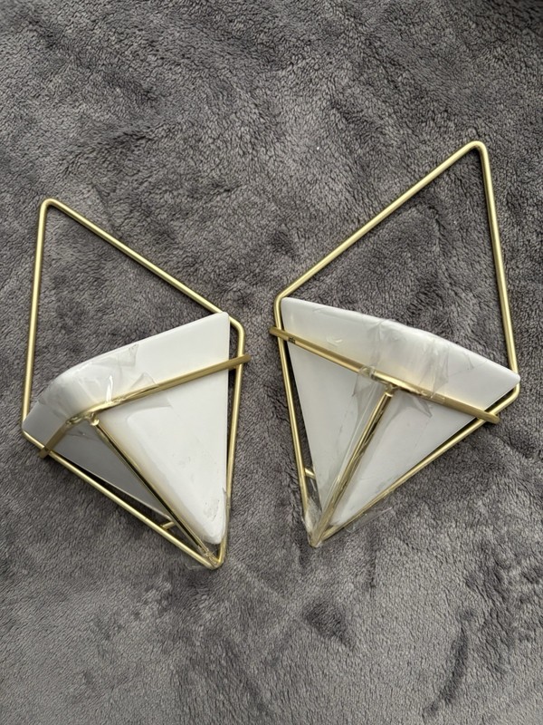 Set Of Small Metal Frame Hang Planters For Succulents Small Plants Geometrical