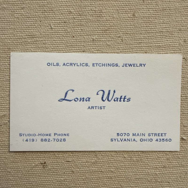 Vintage Business Card Sylvania Ohio Artist Oils Acrylic Etching Jewelry