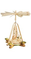 Weihnachtspyramide Rehe Geschnitzt, 28 Cm Hoch, Natur, Original Erzgebirge Vo...