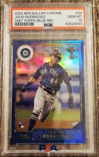 2022 TOPPS CHROME BEN BALLER 1987 TOPPS BLUE REFRACTOR #2/75 JULIO RODRIGUEZ 24