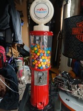Vintage Carousel Gas Pump Gum Ball Machine Candy Vending Dispenser 21-1/2 Tall