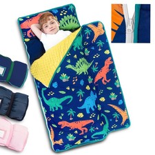 Toddler Nap Mat with Detachable Blanket and Removable Pillow, Kids Sleeping B...