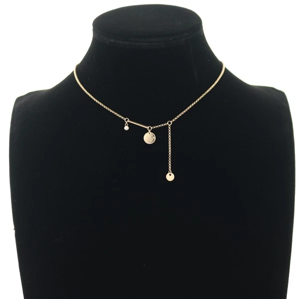 正品 HERMES 项链 Ex-Libris 钻石 TPM 18K 750 玫瑰金  — 第 4/4 张图片