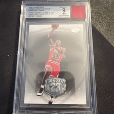 2009-10 Upper Deck Jersey Fusion Michael Jordan shirt triple double vs. New York