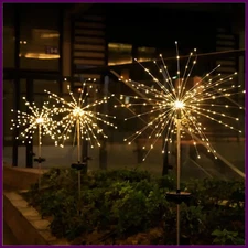 Solar Fireworks Light 90/150 LED Waterproof Garden 8 Modes Fairy String Lamp