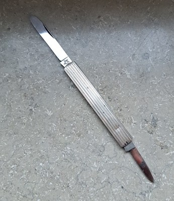 Vintage Solingen Pocket Knife 800 Silver Handle Rostfrei 2 Blade Gentleman Knife