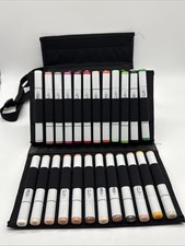 Copic Sketch Alcohol Markers Lot of 45 Dual Tip Assorted Colors Art Pen