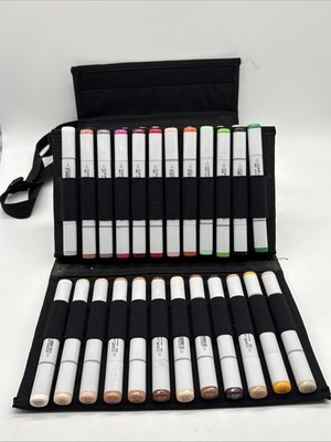 Copic Sketch Alcohol Markers Lot of 45 Dual Tip Assorted Colors Art Pen