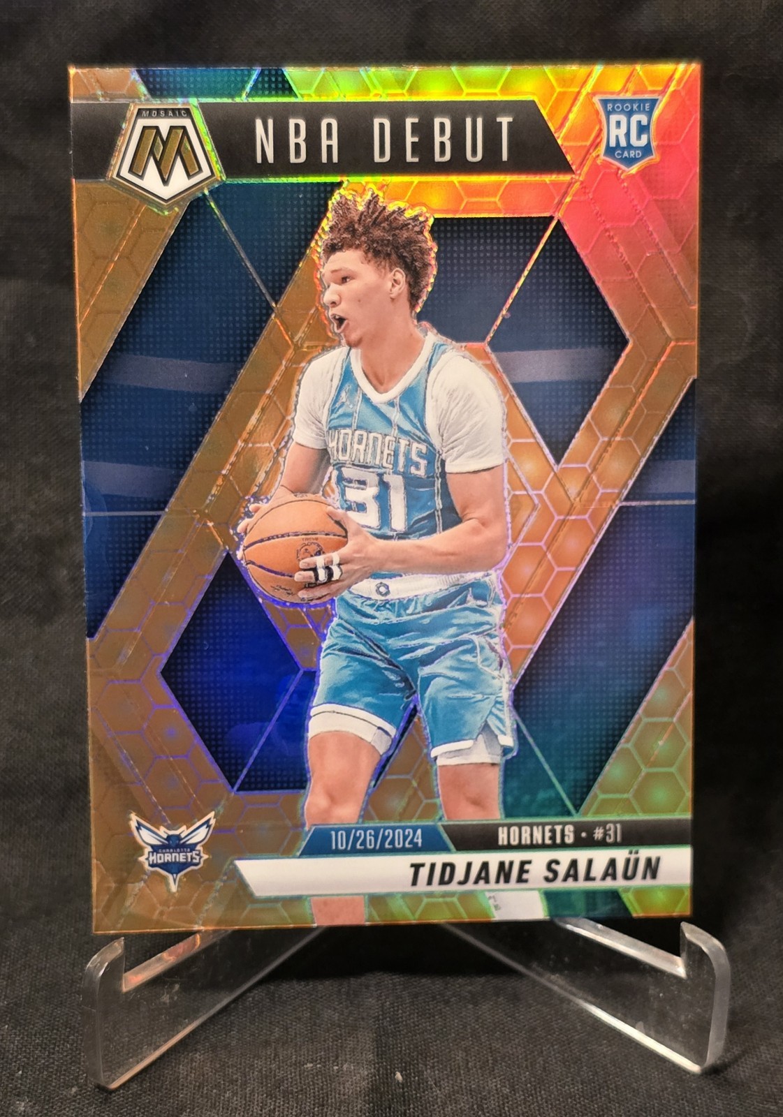 2024-25 Mosaic NBA Debut Tidjane Salaun Honeycomb Rookie Prizm SSP (RC)