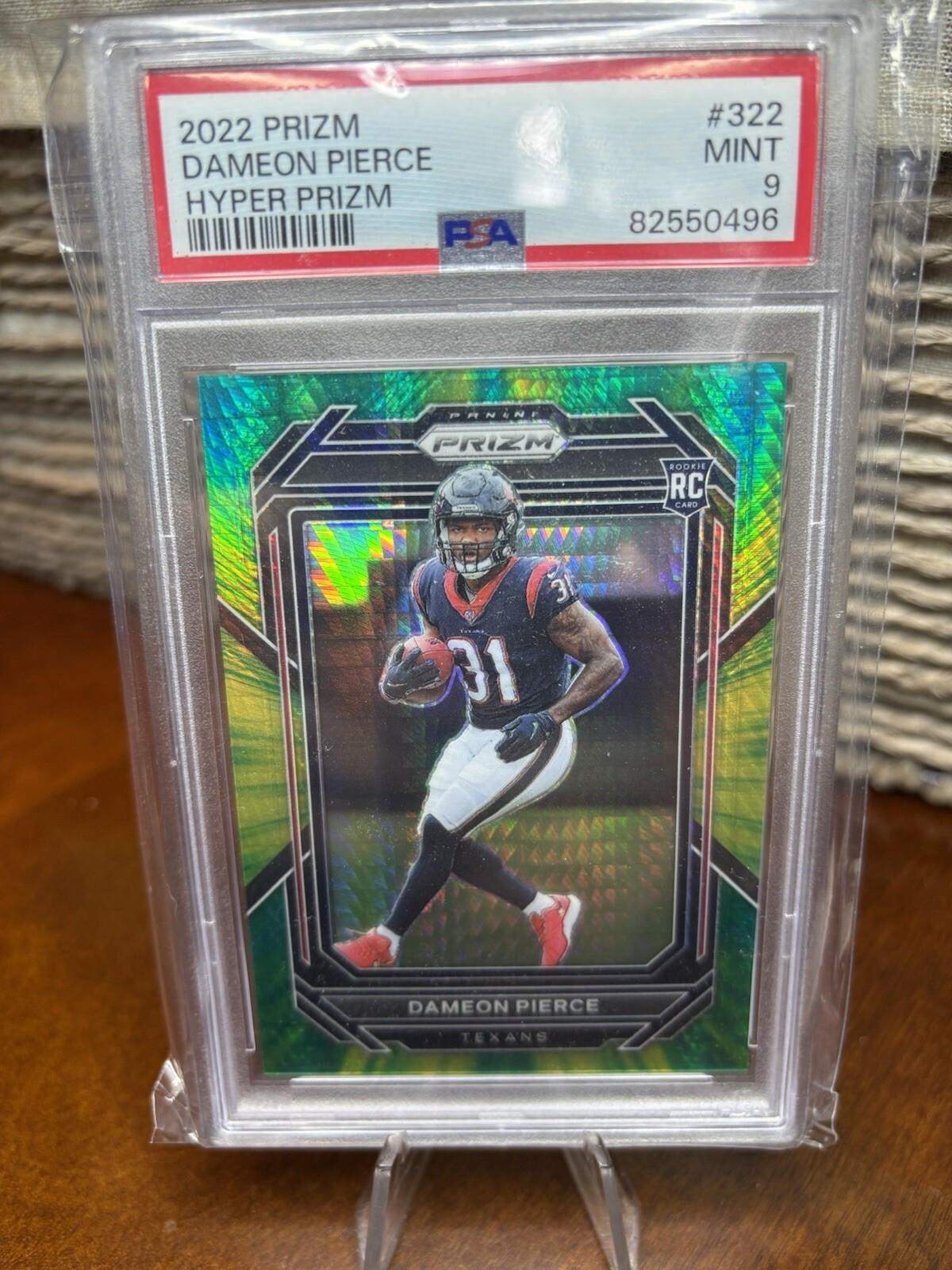 2022 Panini Prizm - Rookies Hyper Prizm #322 Dameon Pierce /175 (RC) PSA MINT 9