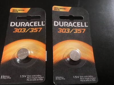 (2) Packs of Duracell Batteries 303/357 NEW