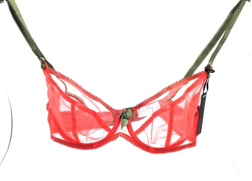 Love Claudette Dessous Demi Mesh BH Sexy Damen Dessous Damen Papaya Khaki - Bild 3 von 5