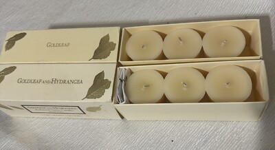 Thymes Aromatic Votive Set Goldleaf & Hydrangea scented candles lot of 6