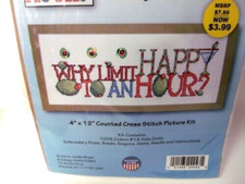 NEW Design Works HAPPY HOUR Martini Counted Cross Stitch Kit 4 x 12" 2581