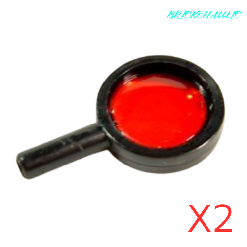 Lego Black Magnifying Glass with Trans-Red Lens Utensils Accessories Lot of 2 - Picture 2 of 2