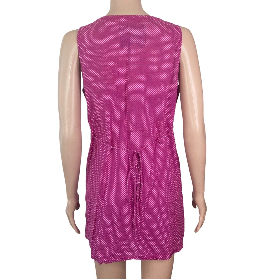 Camisa túnica Heritage 1981 para mujer mediana rosa blanco lunares sin mangas Foto 2 de 4