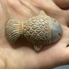 Ancient Bactrain Roman Fish Rare Stone Carved Figure 