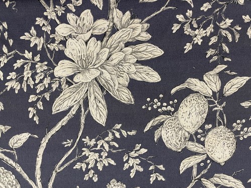 Maize Blue Toile Birds Cotton Fabric 280cm Wide Curtain Blind Upholstery - Picture 7 of 9