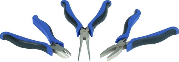 Zangenset 3-Tlg Elektronik Zangenset Kombizange Flachrundzange Seitenschneider-image