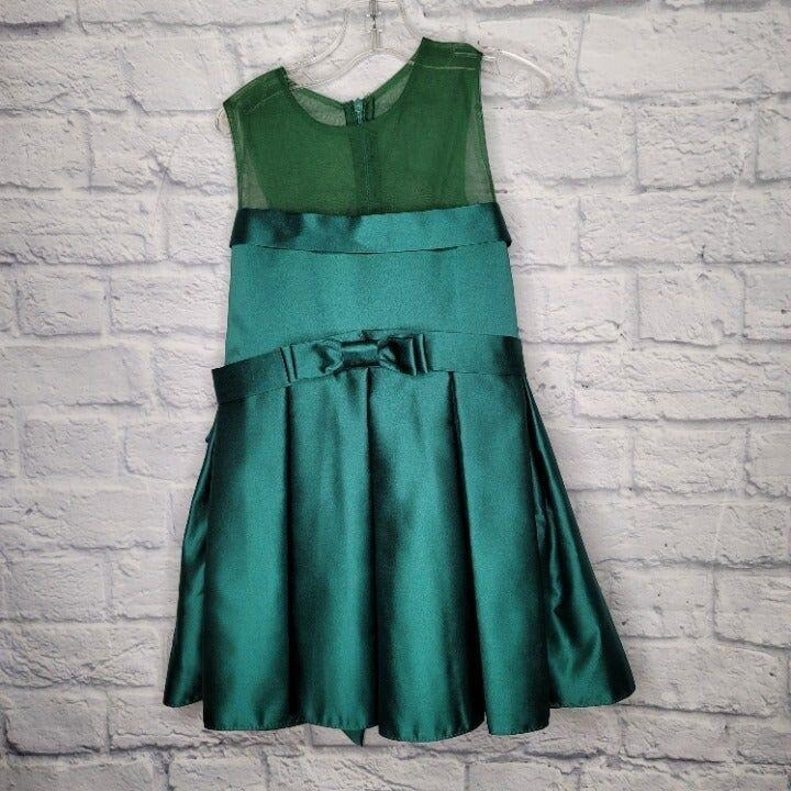 emerald green little girl dresses Kelly Green Ruffle Sleeve Smocked Cotton Midi Dress main image 1