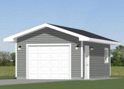 14x24 1-Car Garage -- 336 sq ft -- PDF Floor Plan -- Model 1C