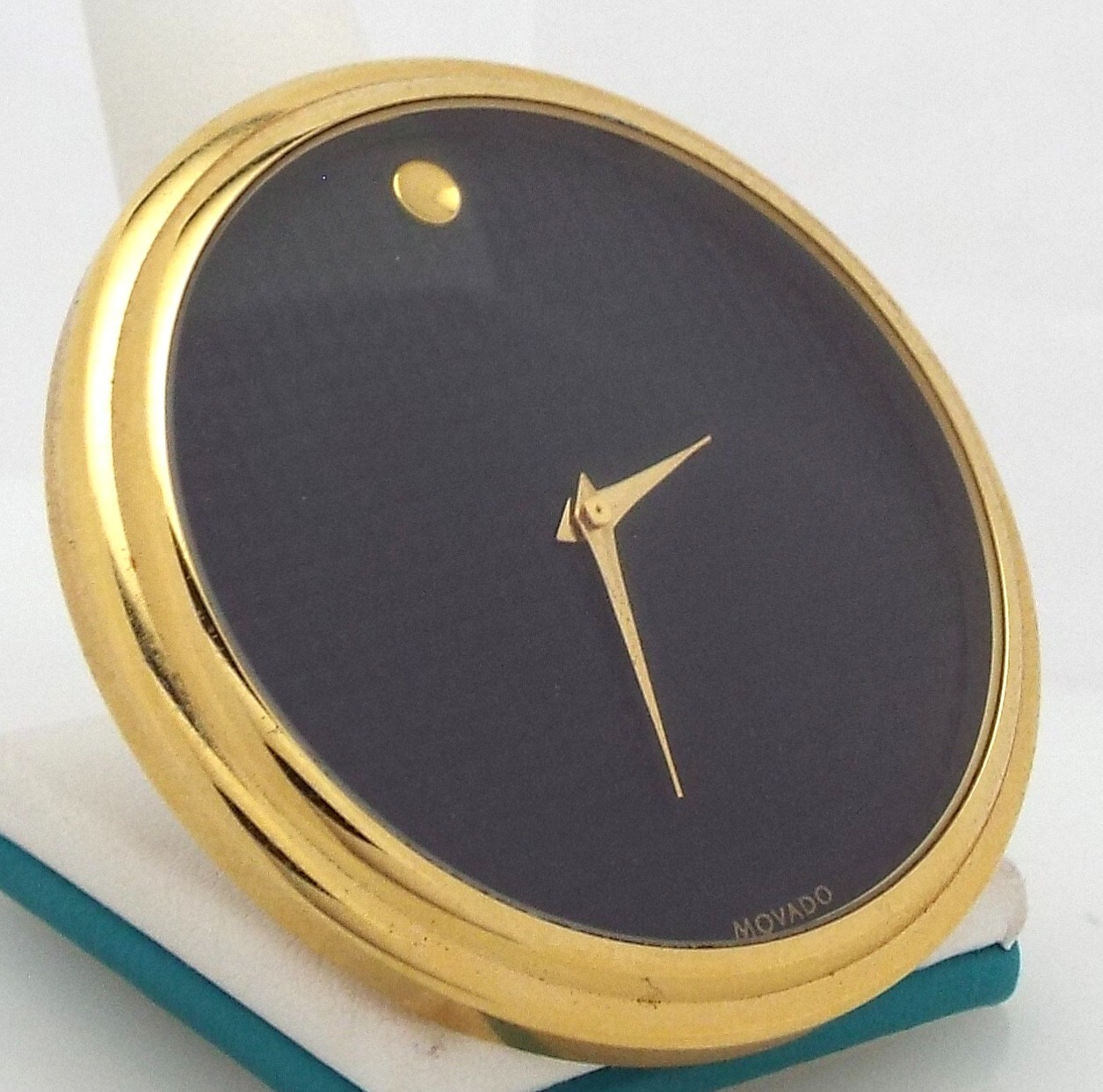 Movado Desk Clock MCL201M Art Deco Crystal Table Mantel Vintage