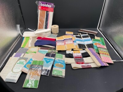 Lot of 43 Vintage Rick Rack Seam Binding Bias Tape Elastic Bands Some NOS