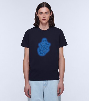 MONCLER Genius 1 x JW Anderson navy blue logo print t-shirt MONCLER Genius 1 x JW Anderson navy blue logo print t-shirt