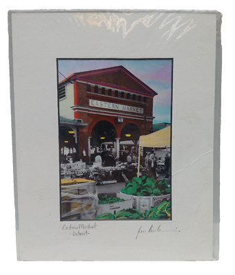 Jan Kaulins Detroit Colored Photograph EASTERN MARKET #318 Matted Signed 8 x 10