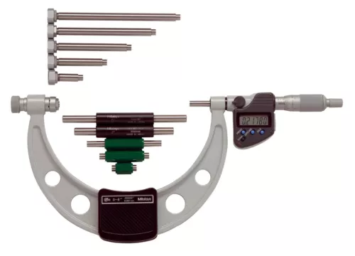 340-351-30 Mitutoyo Interchangeable Anvil Micrometer, 0-6"
