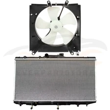 2 Pcs Engine Radiator & Cooling Fan Kit For 1993-1997 Toyota Corolla 1.6L 1.8L