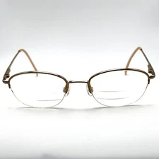 ELLE EL2541 Eyeglass Frames Oval Semi Half Rimless Flex Pink Rose Gold 51-19-140