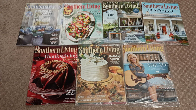 Southern Living Seven Magazines May Aug Sept Oct Nov Dec 2024 Jan 2025- Like New